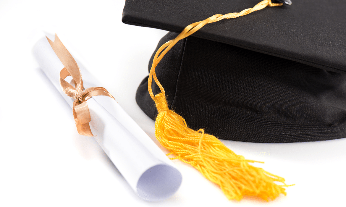 Graduation diploma & cap